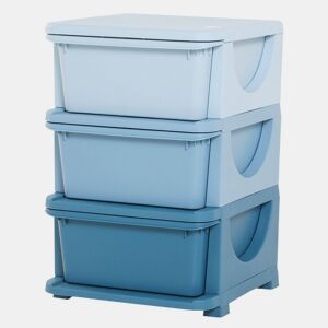HOMCOM Organizador de Brinquedos para Crianças acima de 3 Anos com 3 Gavetas Arrumação para Brinquedos Roupas Livros 37x37x56,5 cm Azul