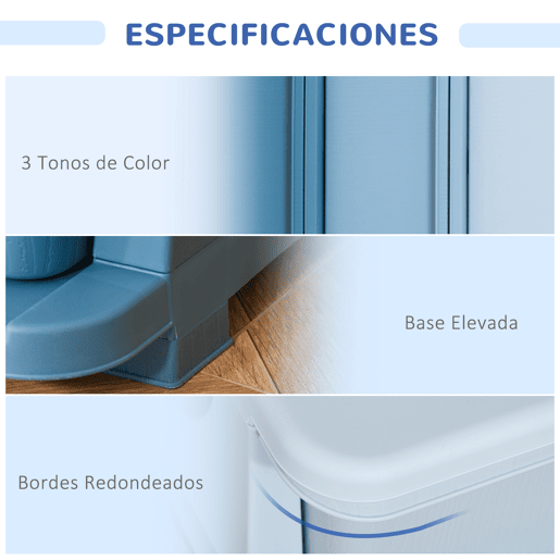 HOMCOM Organizador de Brinquedos para Crianças acima de 3 Anos com 3 Gavetas Arrumação para Brinquedos Roupas Livros 37x37x56,5 cm Azul