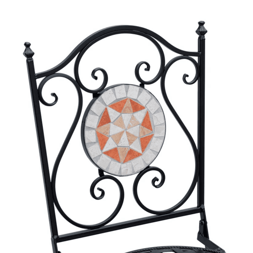 Outsunny Conjunto de 2 Cadeiras Dobráveis de Jardim Cadeiras com Mosaico para Varanda Pátio Carga Máxima 120 kg 50x40x94,5 cm Preto