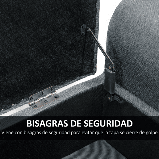HOMCOM Banco para Pé de Cama Acolchoado com Espaço de Armazenamento Banco Multifuncional com Braços Tampa e Pés de Madeira para Dormitórios Sala de Estar 116x44x58 cm Cinza HOMCOM Banco para Pé de Cama Acolchoado com Espaço de Armazenamento Banco Multifuncional com Braços Tampa e Pés de Madeira para Dormitórios Sala de Estar 116x44x58 cm Cinza