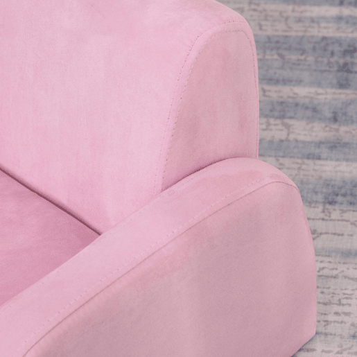 HOMCOM Poltrona Infantil Poltrona 2 em 1 para Crianças Dobrável em 2 Posições com Apoio de Braços e Assento Acolchoado 47x45x38cm Rosa