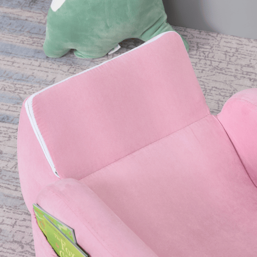 HOMCOM Poltrona Infantil Poltrona 2 em 1 para Crianças Dobrável em 2 Posições com Apoio de Braços e Assento Acolchoado 47x45x38cm Rosa