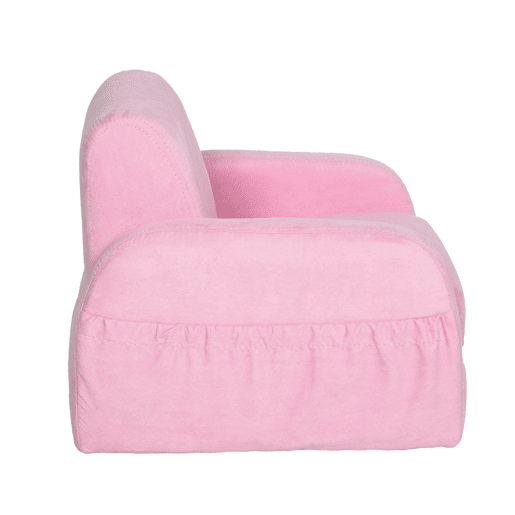 HOMCOM Poltrona Infantil Poltrona 2 em 1 para Crianças Dobrável em 2 Posições com Apoio de Braços e Assento Acolchoado 47x45x38cm Rosa