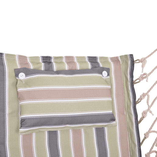 Outsunny Cadeira Rede Suspensa com Estampa em Listras Almofada de Apoio para a Cabeça Cadeira Rede Baloiço para Interior e Exterior Carga Máxima 105kg 100x106cm Multicor