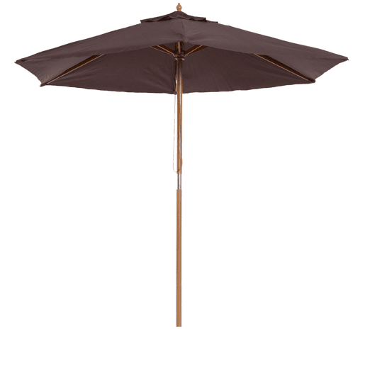 Outsunny Chapéu de Sol Ø250x230cm Chapéu de Sol com Mastro de Madeira com 6 Hastes Sistema de Polia com Fixação para Jardim Pátio Terraço Marrom Outsunny Chapéu de Sol Ø250x230cm Chapéu de Sol com Mastro de Madeira com 6 Hastes Sistema de Polia com Fixação para Jardim Pátio Terraço Marrom