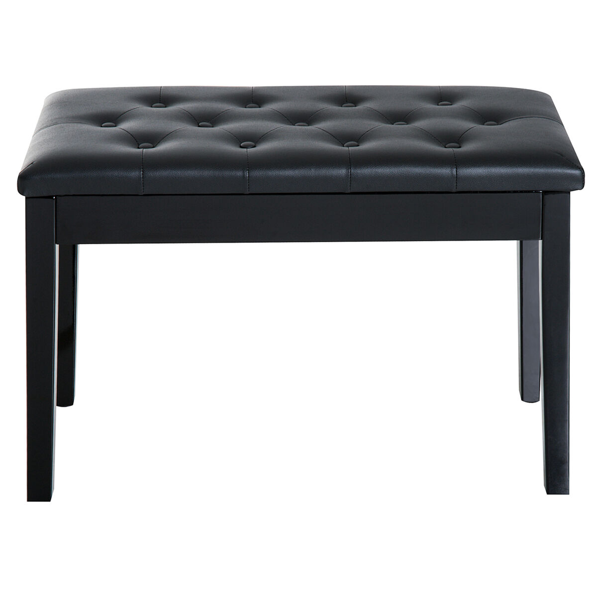 Banco de piano Homcom con almacenamiento símil piel negro 50x36x76 cm