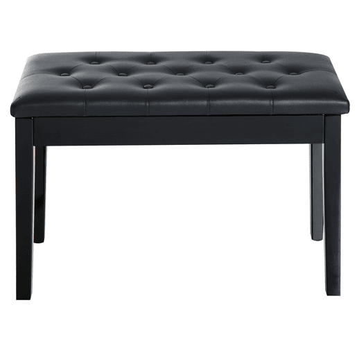 HOMCOM Banco de Piano Banco para Piano com Espaço de Armazenamento Assento de Couro Sintético Acolchoado Carga Máxima 200kg 76x36x50cm Preto