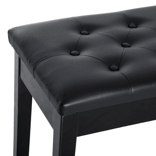 HOMCOM Banco de Piano Banco para Piano com Espaço de Armazenamento Assento de Couro Sintético Acolchoado Carga Máxima 200kg 76x36x50cm Preto