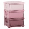 HOMCOM Organizador de Brinquedos para Crianças acima de 3 Anos com 3 Gavetas Arrumação para Brinquedos Roupas Livros 37x37x56,5 cm Rosa