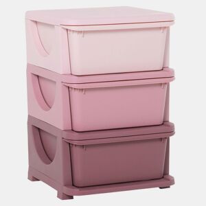 HOMCOM Organizador de Brinquedos para Crianças acima de 3 Anos com 3 Gavetas Arrumação para Brinquedos Roupas Livros 37x37x56,5 cm Rosa