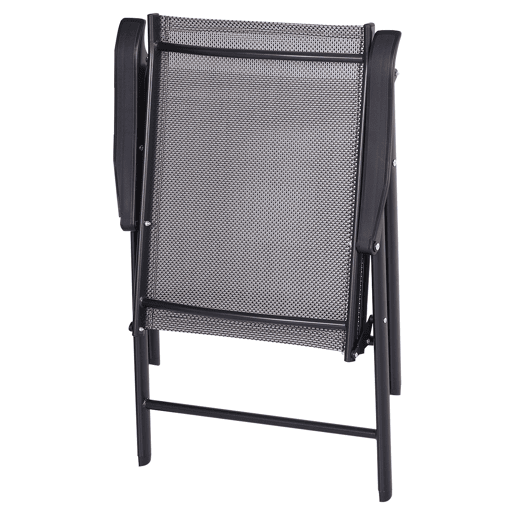 Outsunny Conjunto de 2 Cadeiras Dobráveis para Exterior com Apoio para o Braço Cadeiras para Jardim com Textilene e Metal Carga 110 kg 58x64x94 cm Cinzento Claro