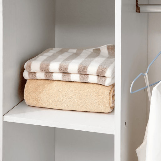 HOMCOM Roupeiro de Madeira Móvel Armário Roupeiro Aberto com Barra para Pendurar e 3 Prateleiras Organizadoras para Dormitório 80x40x128cm Branco