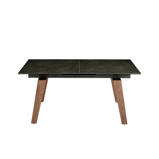 ANGEL CERDA Mesa de jantar extensível retangular mármore porcelânico e nogueira ANGEL CERDA Mesa de jantar extensível retangular mármore porcelânico e nogueira