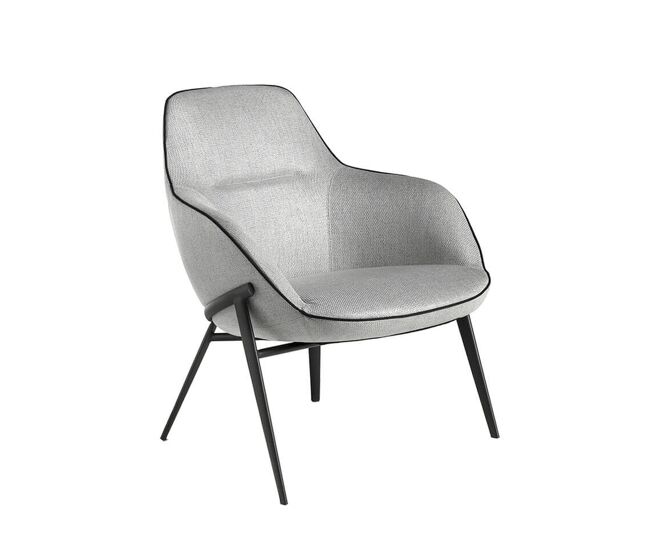 Sillón confidente tapizado tela gris modelo 5065 angel cerdá