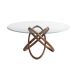 ANGEL CERDA Mesa comedor redonda cristal templado y nogal 140x140 ANGEL CERDA Mesa comedor redonda cristal templado y nogal 140x140 Nogal