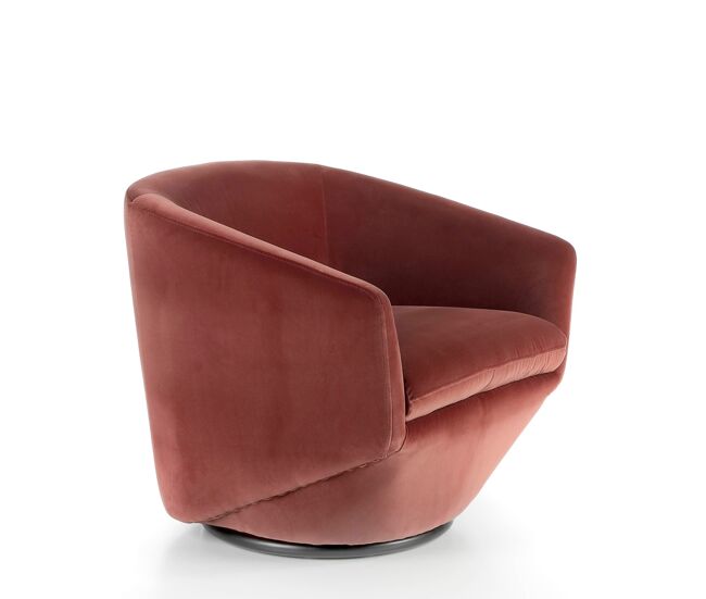 Sillón giratorio tapizado terciopelo melocotón modelo 5041 angel cerdá