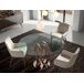 ANGEL CERDA Mesa comedor redonda cristal templado y nogal 130x130 ANGEL CERDA Mesa comedor redonda cristal templado y nogal 130x130 Nogal