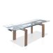 ANGEL CERDA Mesa comedor extensible rectangular cristal templado y nogal 240x90 ANGEL CERDA Mesa comedor extensible rectangular cristal templado y nogal 240x90 Nogal