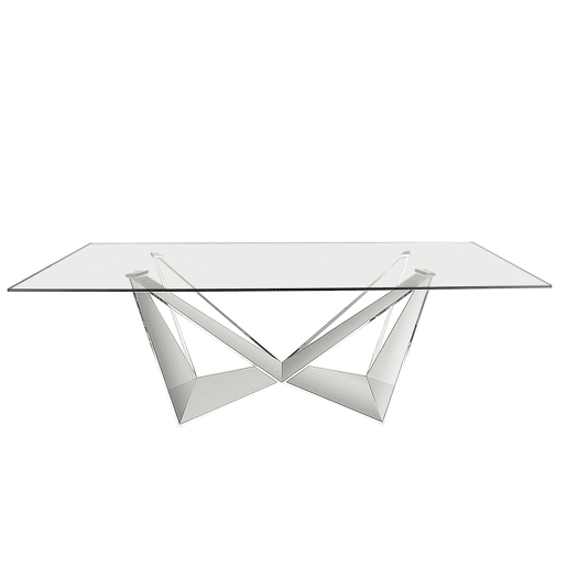 ANGEL CERDA Mesa jantar vidro e aço ANGEL CERDA Mesa jantar vidro e aço