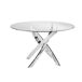 ANGEL CERDA Mesa comedor redonda cristal templado y acero cromado 130x130 ANGEL CERDA Mesa comedor redonda cristal templado y acero cromado 130x130 Transparente