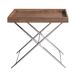 ANGEL CERDA Mesa rincón rectangular nogal y acero cromado 61x48 ANGEL CERDA Mesa rincón rectangular nogal y acero cromado 61x48 Nogal