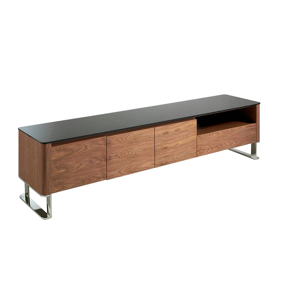 ANGEL CERDA Mueble TV nogal tapa cristal