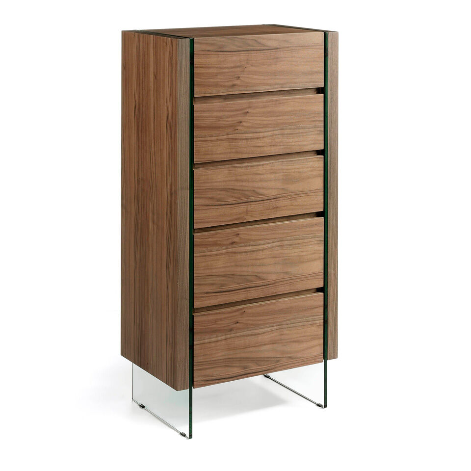 ANGEL CERDA Chifonier nogal y cristal templado