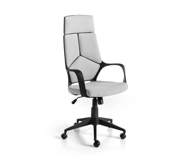 Angel cerda silla oficina giratoria tela gris claro y pvc negro