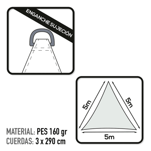 Toldo poliéster triangular aktive garden branco