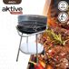 Barbacoa redonda portátil 4 alturas Aktive Barbacoa redonda portátil 4 alturas Aktive Negro