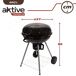 Barbacoa de carbón portátil redonda con tapa Aktive Barbacoa de carbón portátil redonda con tapa Aktive Negro