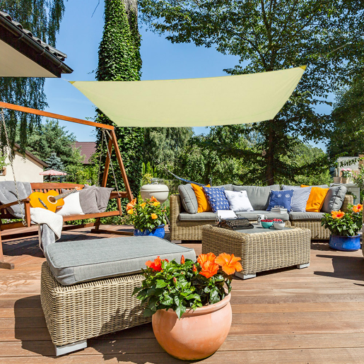 Toldo de sombra retangular aktive garden amarelo claro