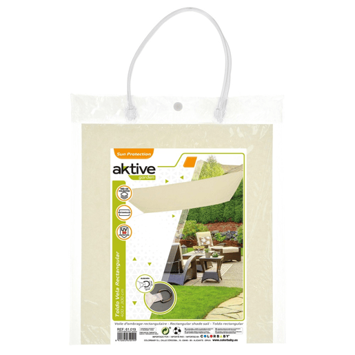 Toldo de sombra retangular aktive garden amarelo claro