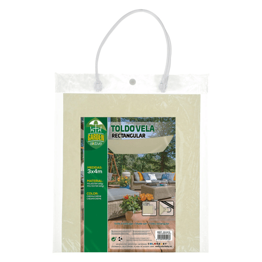 Toldo vela de sombra retangular aktive garden amarelo claro