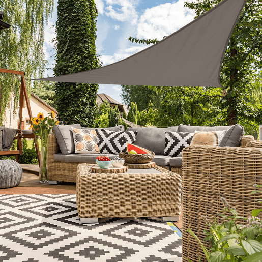 Toldo de vela de sombra triangular Aktive Garden cinzento antracite