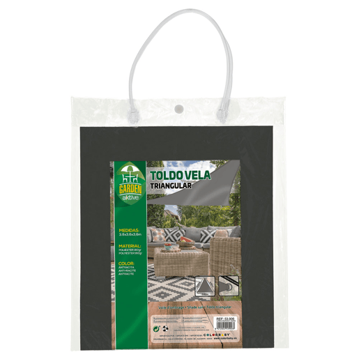 Toldo de vela de sombra triangular Aktive Garden cinzento antracite