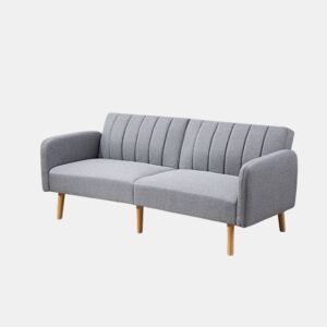 HOMCOM Sofá Cama de 2 Lugares com Encosto Ajustável em 3 Posições Apoio para os Braços Desmontável e Pés de Madeira Sofá Duplo Moderno para Sala de Estar Escritório 173x75x73cm Cinza