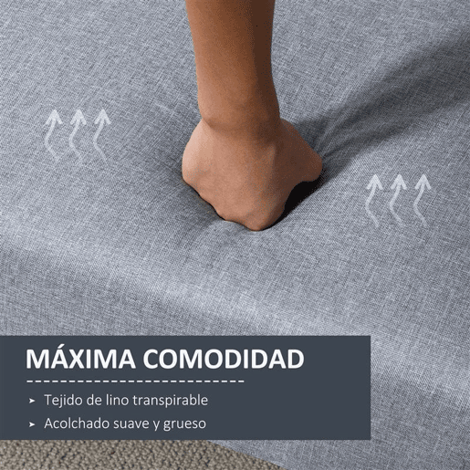 HOMCOM Sofá Cama de 2 Lugares com Encosto Ajustável em 3 Posições Apoio para os Braços Desmontável e Pés de Madeira Sofá Duplo Moderno para Sala de Estar Escritório 173x75x73cm Cinza
