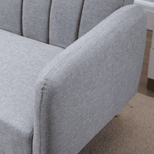 HOMCOM Sofá Cama de 2 Lugares com Encosto Ajustável em 3 Posições Apoio para os Braços Desmontável e Pés de Madeira Sofá Duplo Moderno para Sala de Estar Escritório 173x75x73cm Cinza