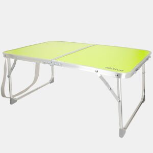 Aktive Mesa de camping dobrável verde com alça 60x40x25 cm