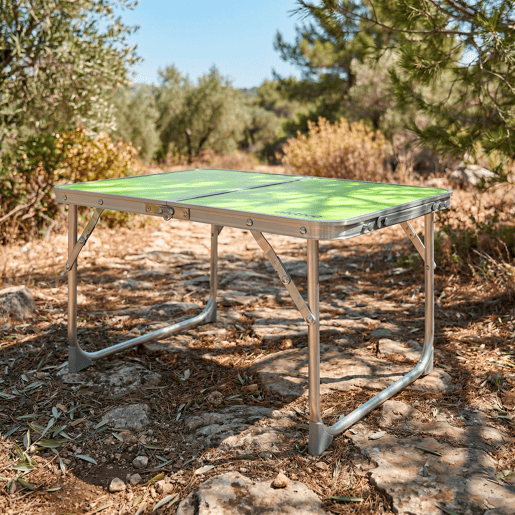 Aktive Mesa de camping dobrável verde com alça 60x40x25 cm Aktive Mesa de camping dobrável verde com alça 60x40x25 cm