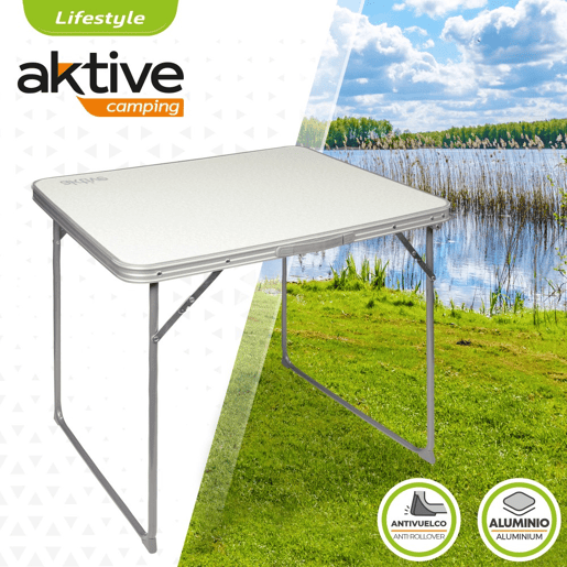Mesa dobrável para campismo Aktive branco