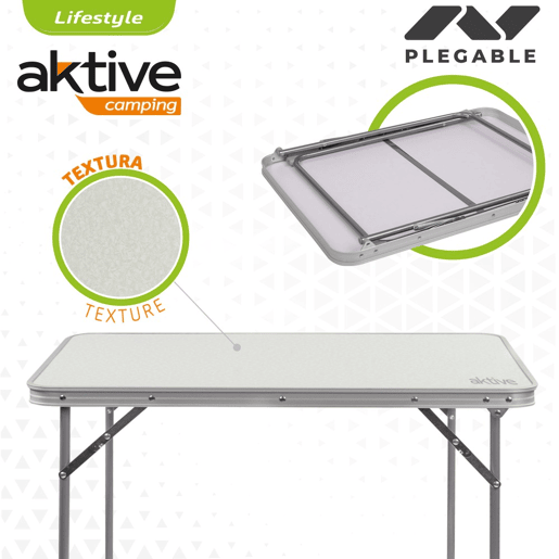 Mesa dobrável para campismo Aktive branco