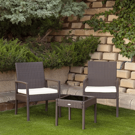 Conjunto de móveis de terraço com poltronas e mesa de vime Aktive Conjunto de móveis de terraço com poltronas e mesa de vime Aktive