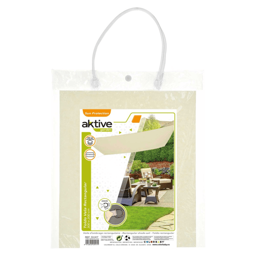 Toldo de sombra retangular aktive garden uv50 amarelo claro