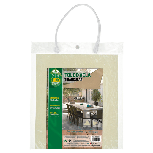 Toldo de sombra triangular aktive garden amarelo creme
