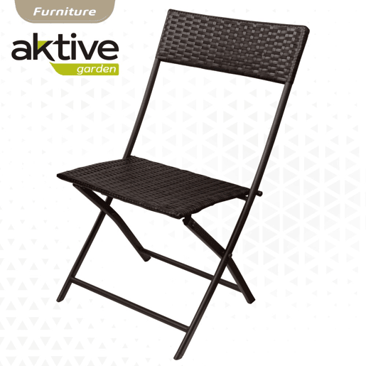 Conjunto de mesa e cadeiras de terraço dobrável de vime Aktive