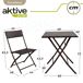 Conjunto mesa y sillas terraza plegable ratán Aktive Conjunto mesa y sillas terraza plegable ratán Aktive Multicolor