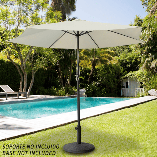 Guarda-sol de jardim hexagonal Ø270 cm com sistema de roldana dupla Aktive