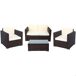 Conjunto muebles terraza sillones, sofá y mesita ratán Aktive Conjunto muebles terraza sillones, sofá y mesita ratán Aktive Negro